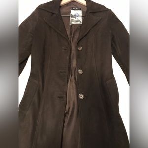 M & R 100% leather above knee coat